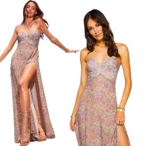 RAMY BROOK Faretta Strapless Silk Maxi Dress